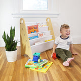 Modern Sling Bookshelf - Natural w/ White