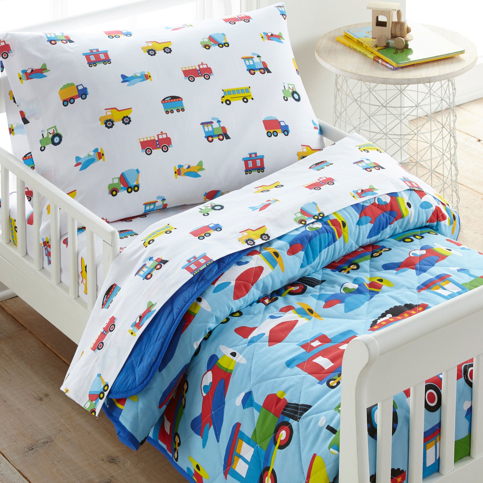 Trains Planes & Trucks 100% Cotton Flannel Sheet Set