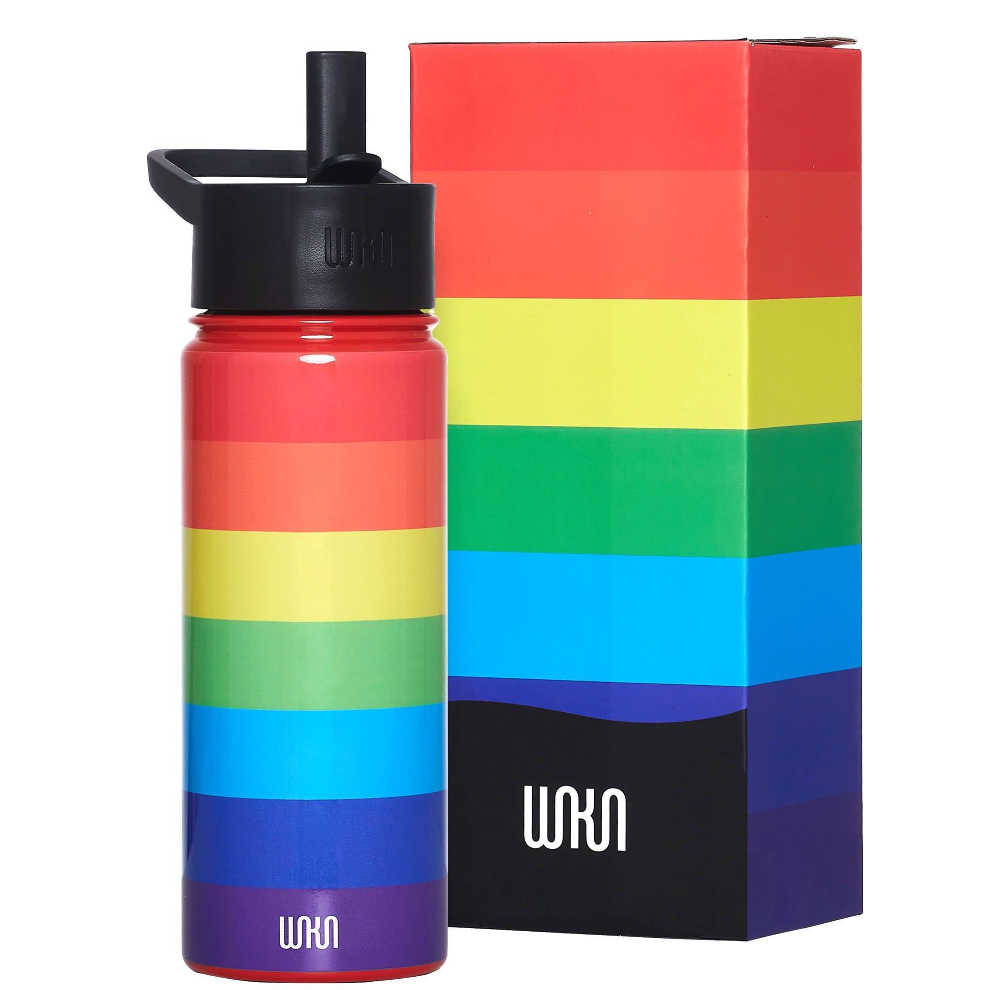 Rainbow Stripe 18 oz Steel Water Bottle