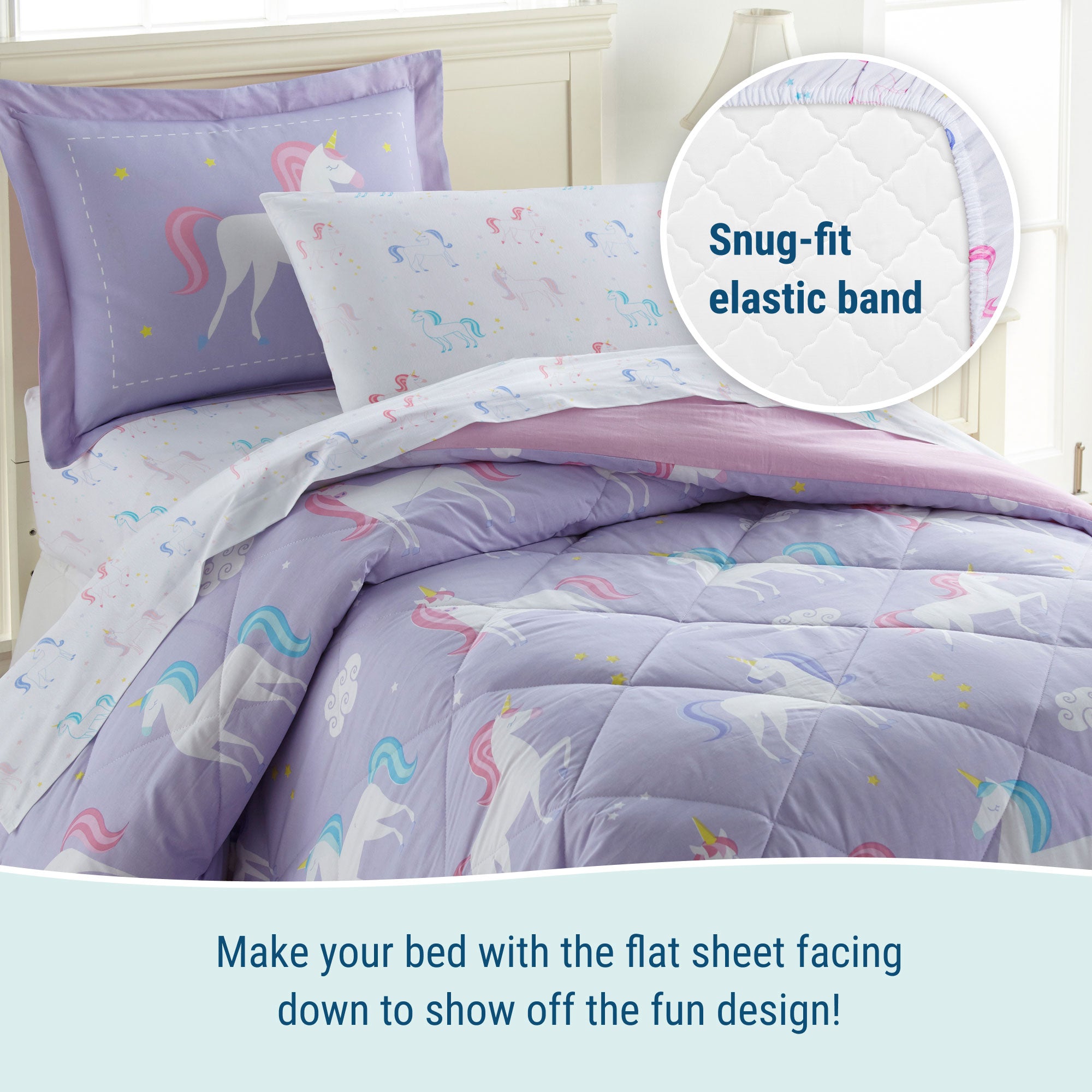 Unicorn 5 pc Cotton Bed in a Bag - Twin
