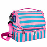 Pink Stripes Two Compartment Lunch Bag