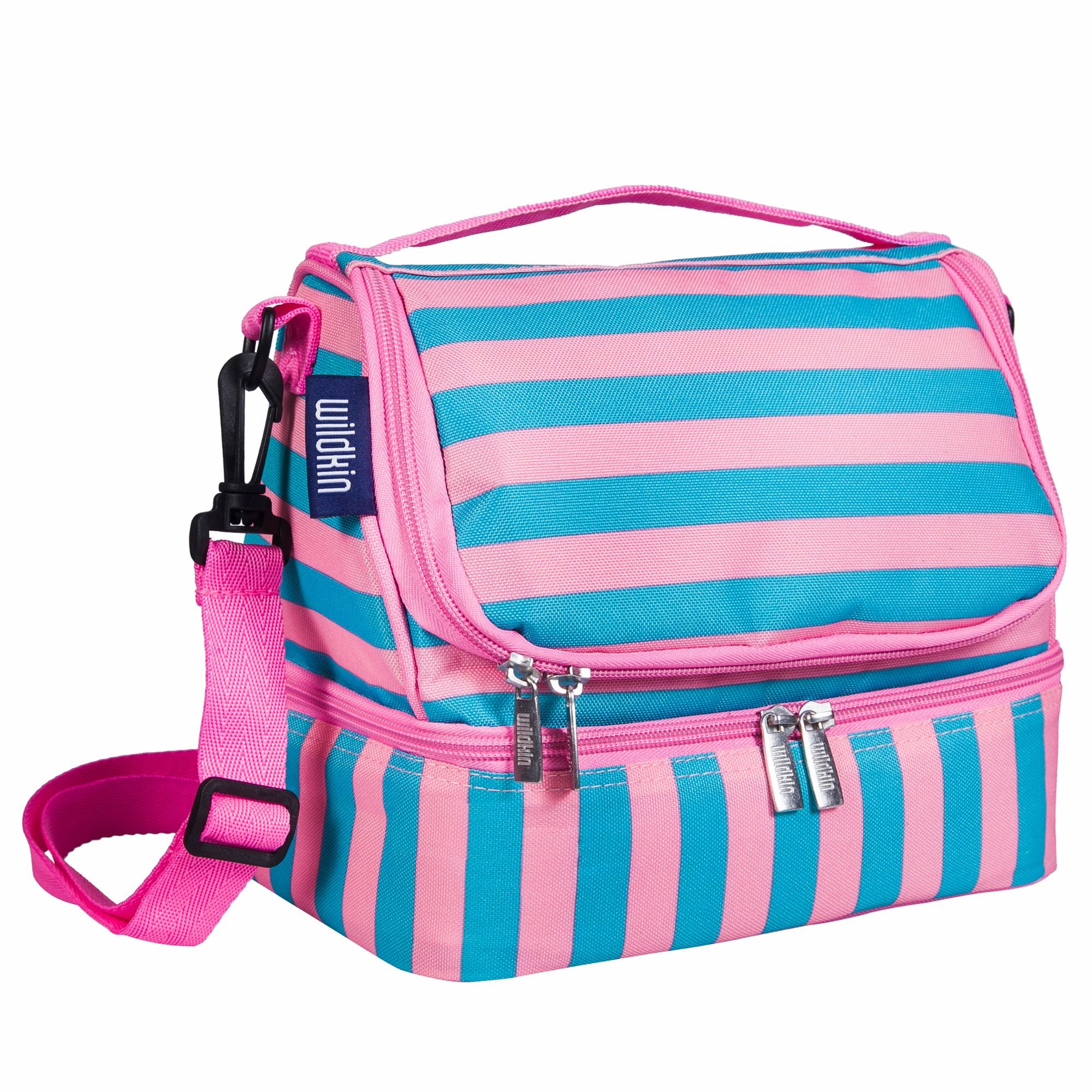 Pink Stripes Two Compartment Lunch Bag