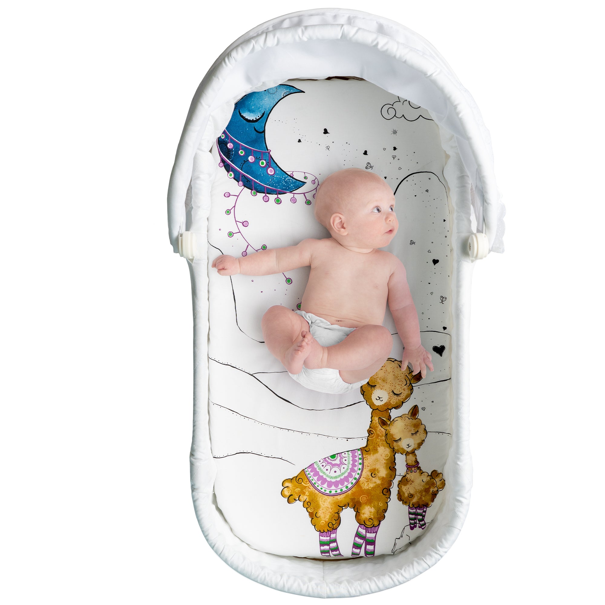 Fitted Bassinet Sheet - Llama and Mama