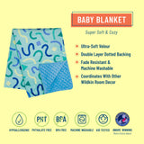 Confetti Blue Plush Baby Blanket