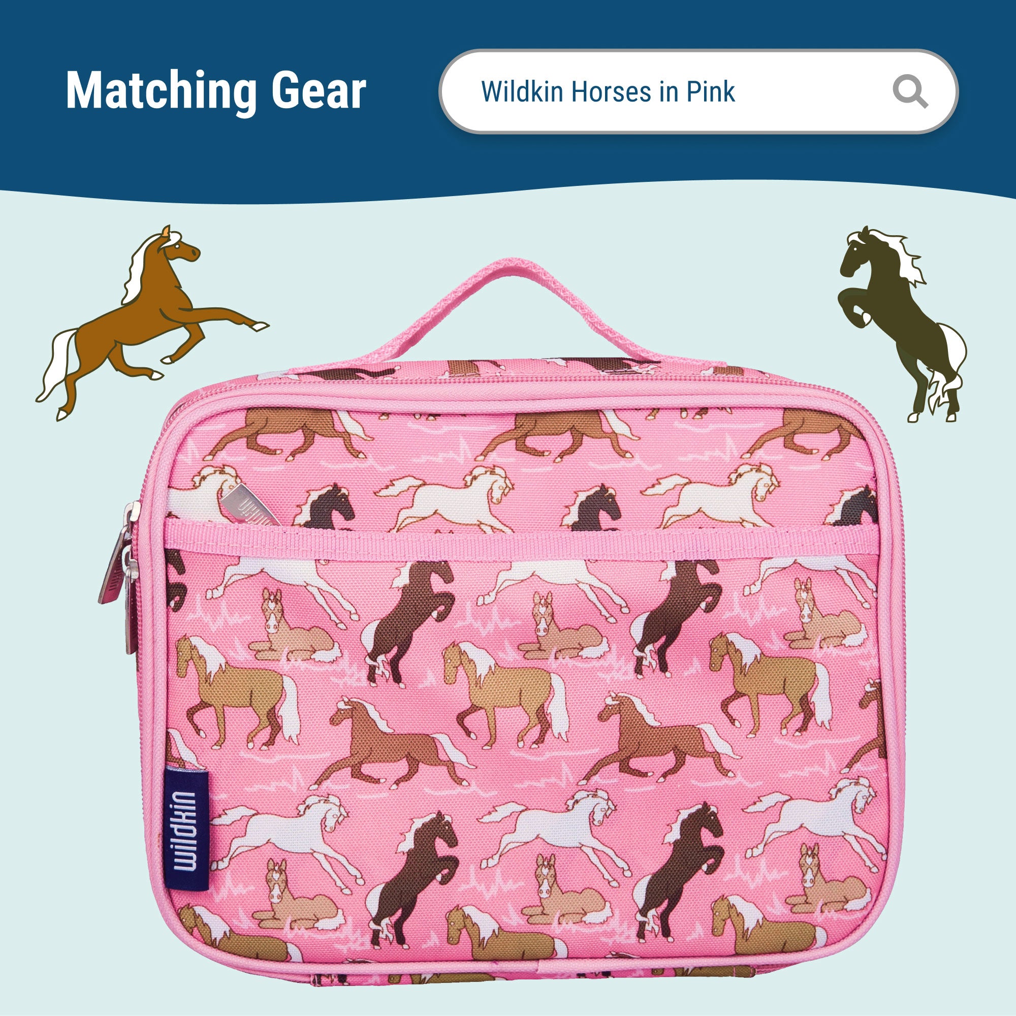 Horses in Pink 16 Inch Backpack
