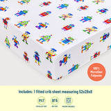 Robots Microfiber Fitted Crib Sheet
