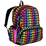 Rainbow Hearts 17 Inch Backpack