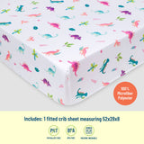 Darling Dinosaurs Microfiber Fitted Crib Sheet