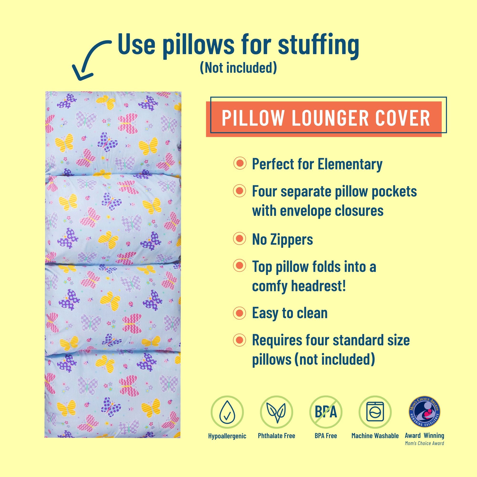 Butterfly Garden Blue Original Pillow Lounger