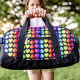 Rainbow Hearts Overnighter Duffel Bag