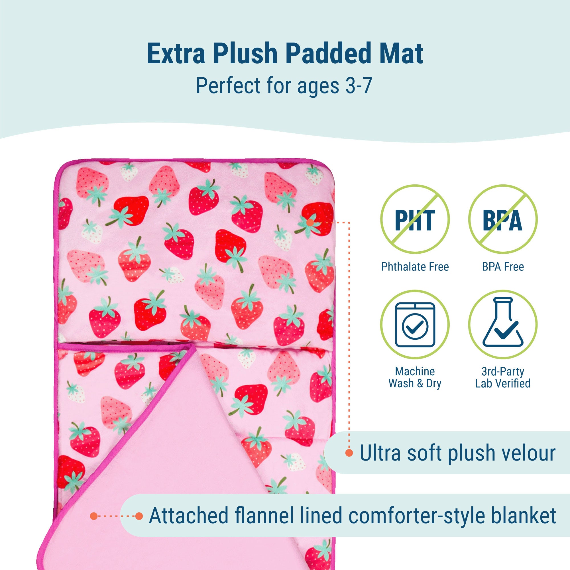 Strawberry Patch Plush Nap Mat