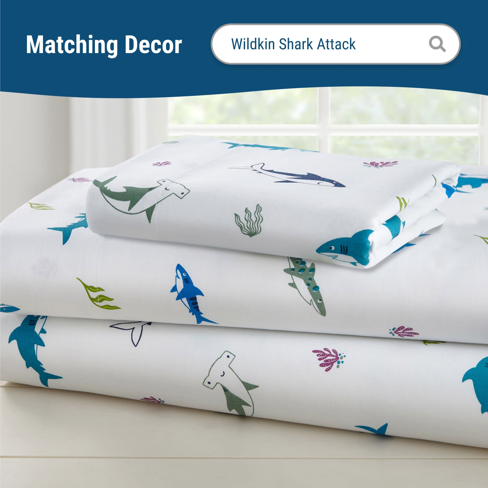 Shark Attack 100% Cotton Fitted Crib Sheet