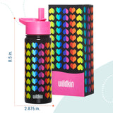 Rainbow Hearts 18 oz Steel Water Bottle