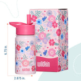 Pink Floral 14 oz Steel Water Bottle