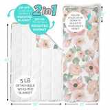 Extra Long Toddler Nap Mat - Floral Watercolor