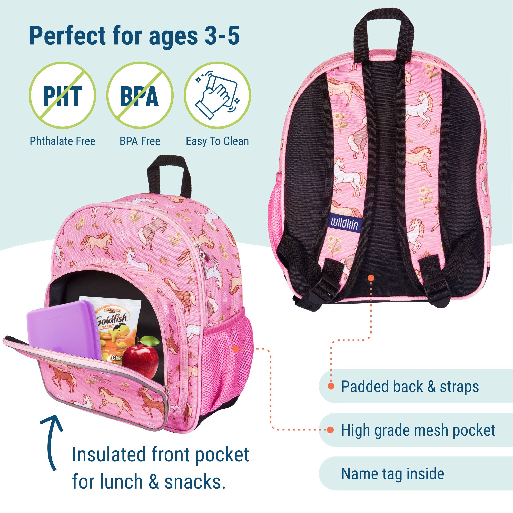Wildkin Rodeo Backpack Wild Horses 12 Inch Backpack – Wildkin
