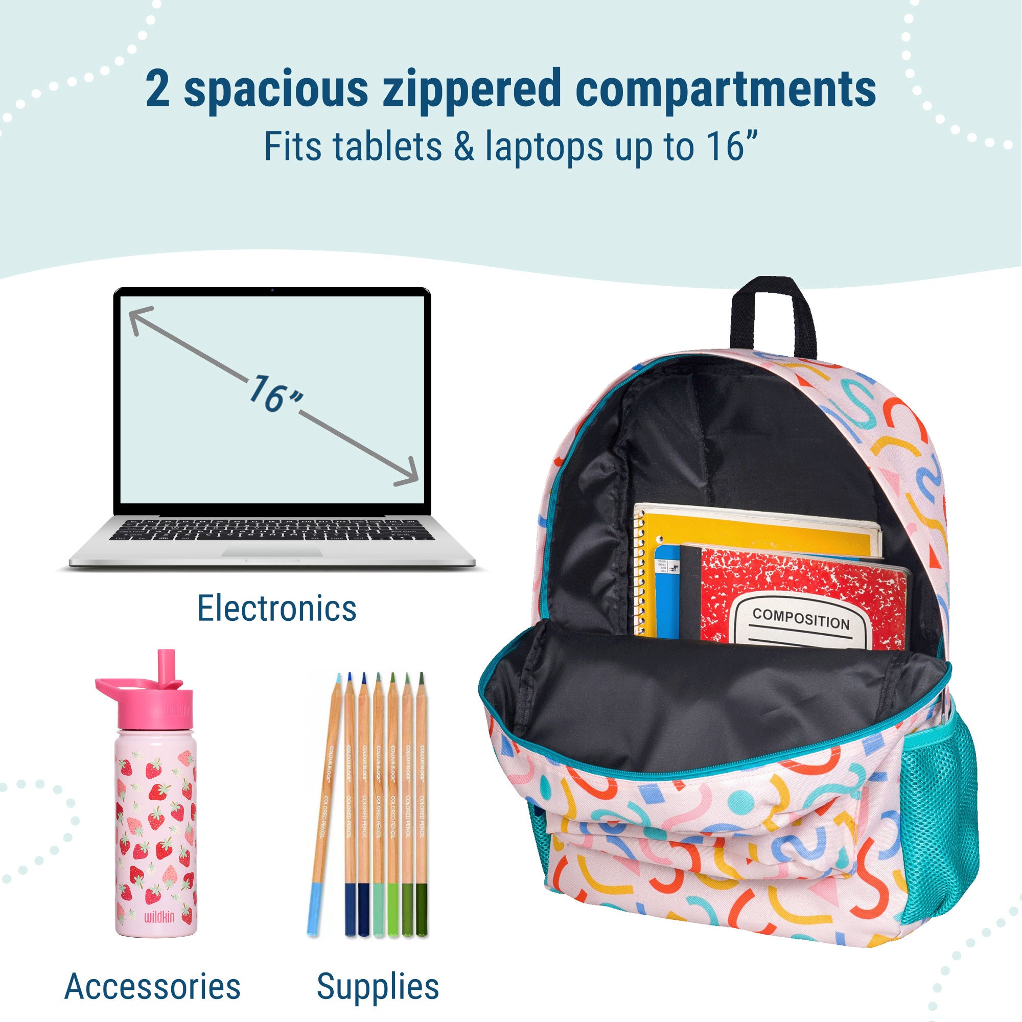 Confetti Peach 16 Inch Backpack