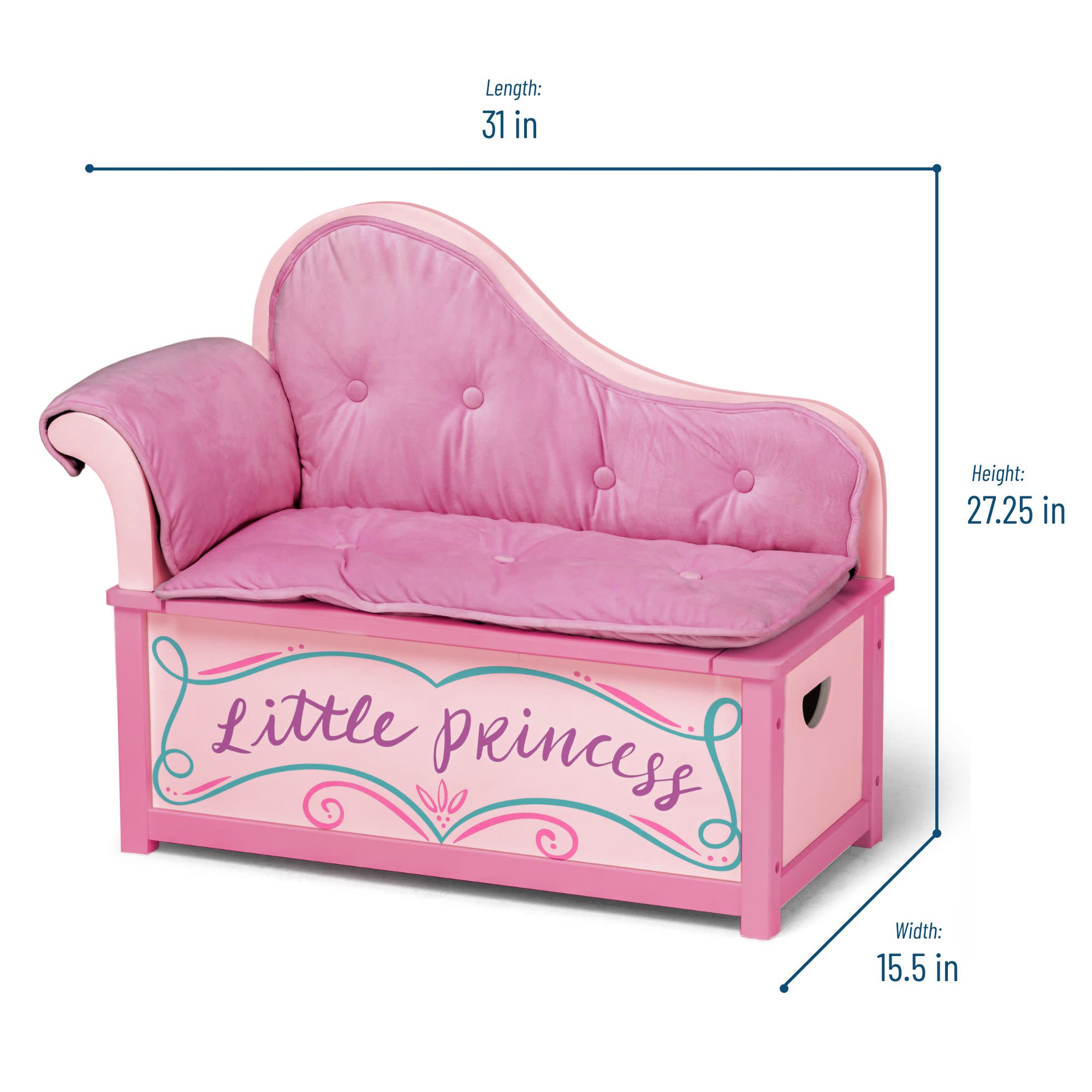 Princess Chaise Lounge w/ Storage - Pink