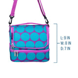 Big Dot Aqua Two Compartment Lunch Bag