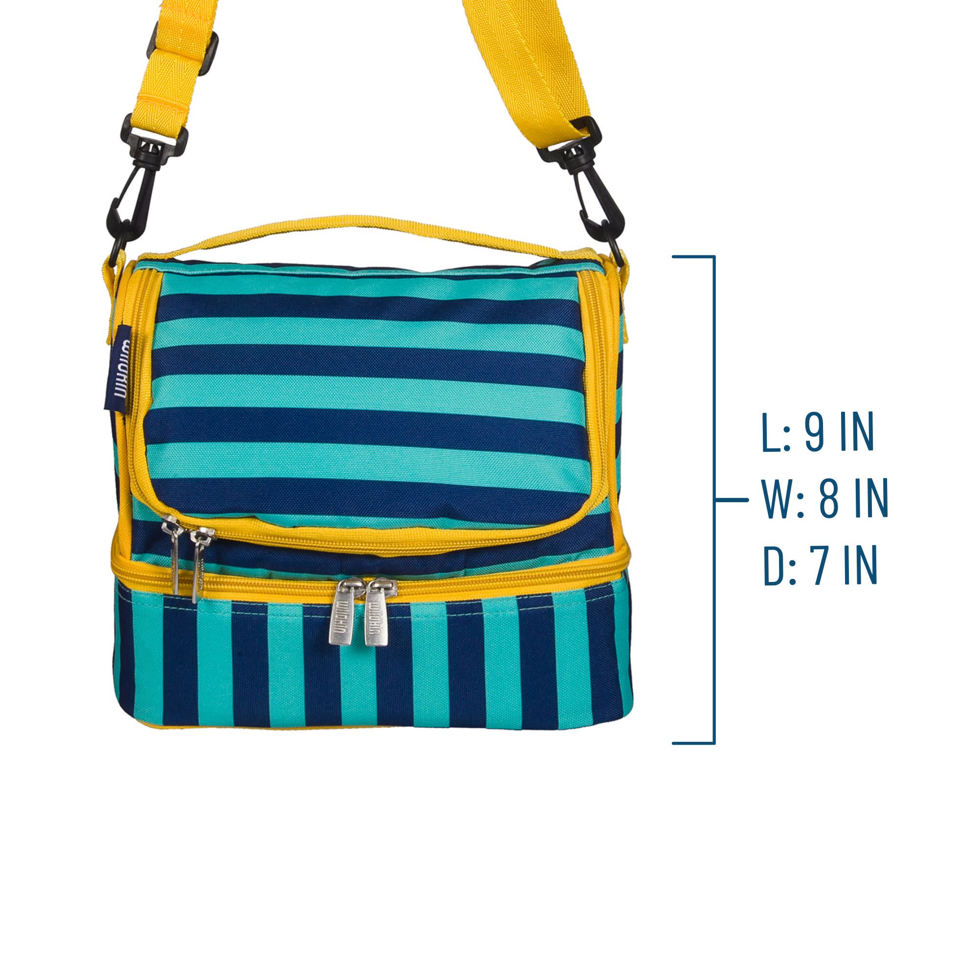 Blue Stripes Two Compartment Lunch Bag