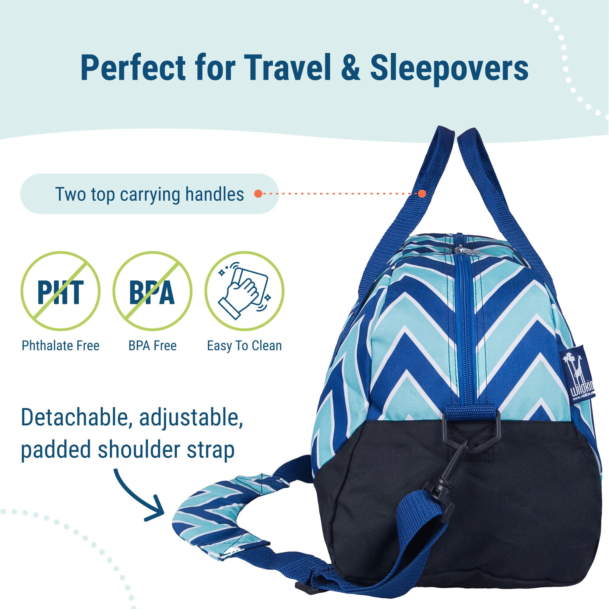 Chevron Blue Overnighter Duffel Bag