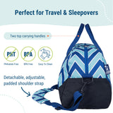 Chevron Blue Overnighter Duffel Bag