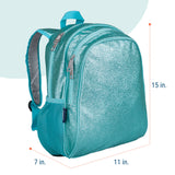 Blue Glitter 15 Inch Backpack