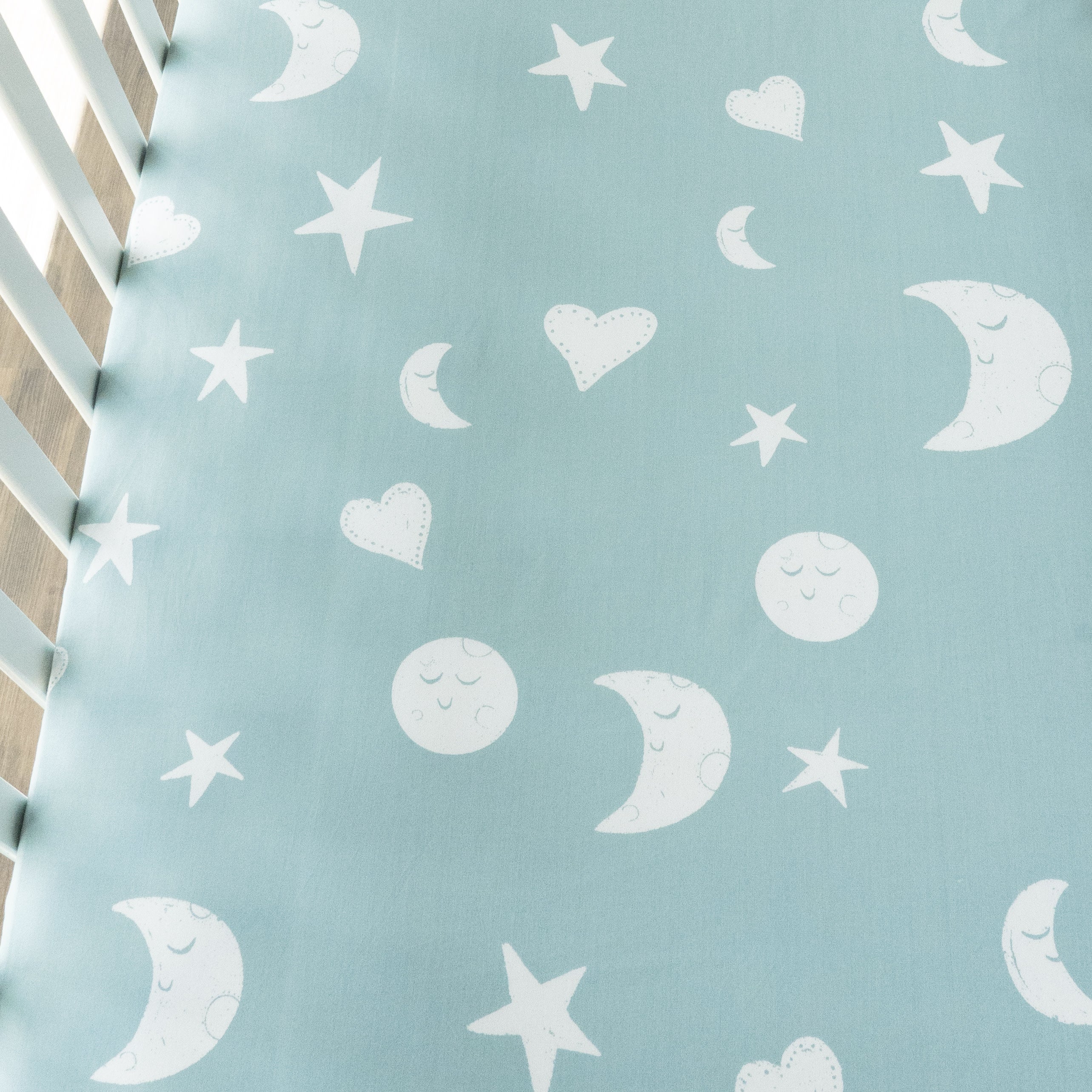 100% Cotton Fitted Crib Sheets - Bears & Moon - 2 Pack