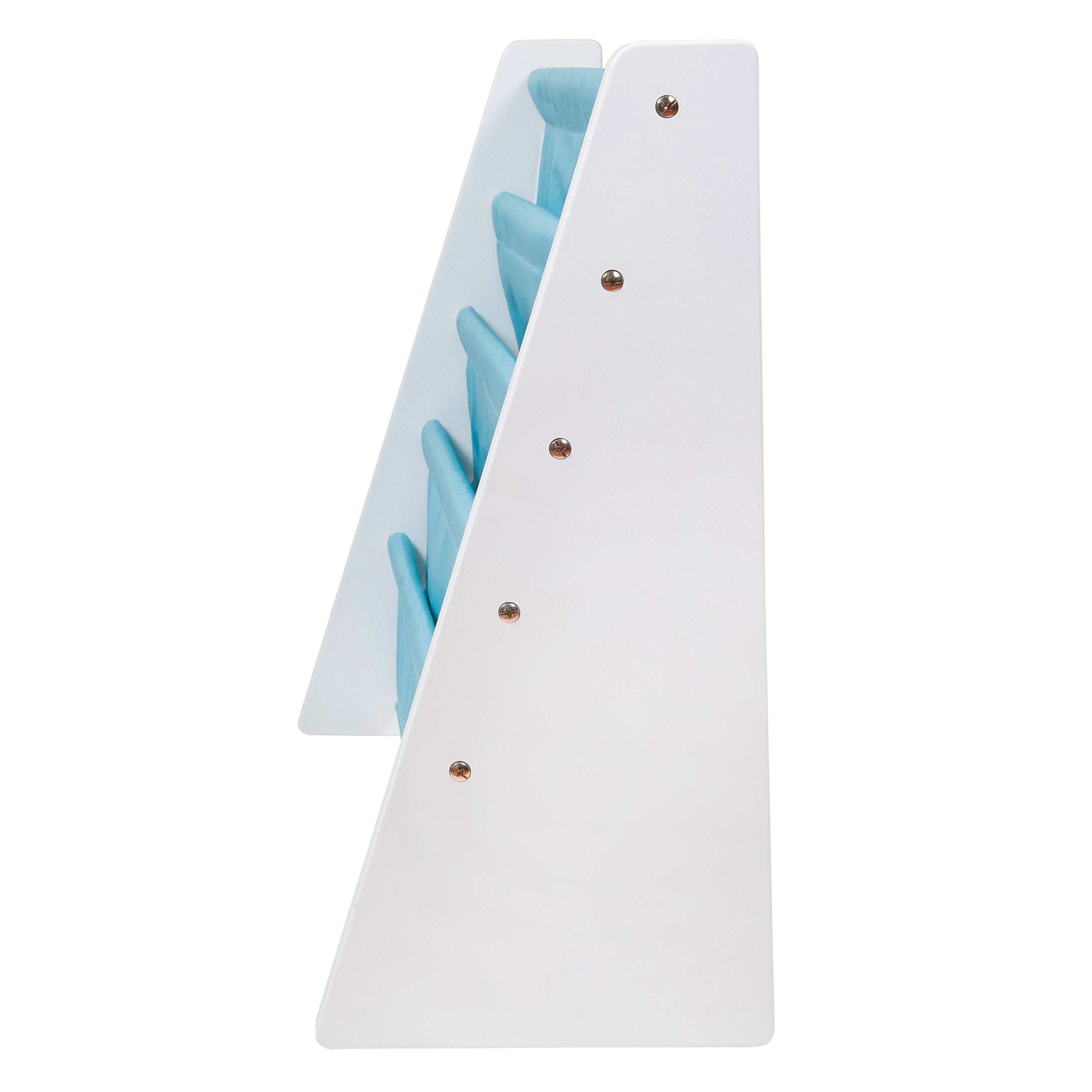 Premium Sling Bookshelf - White w/ Aqua