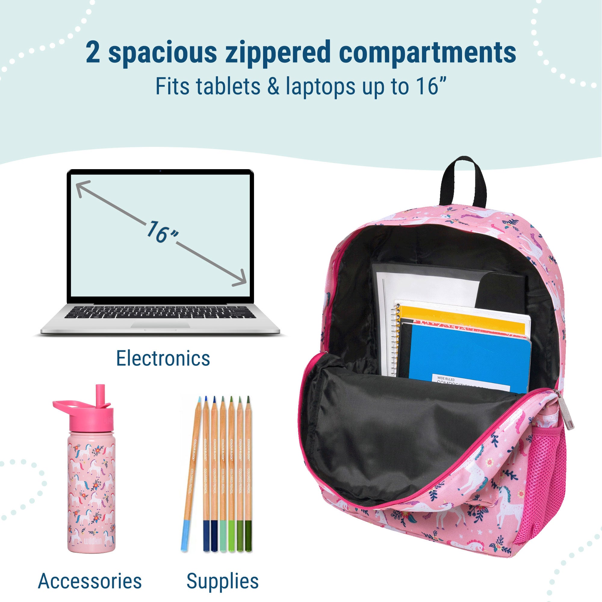 Magical Unicorns 16 inch Backpack