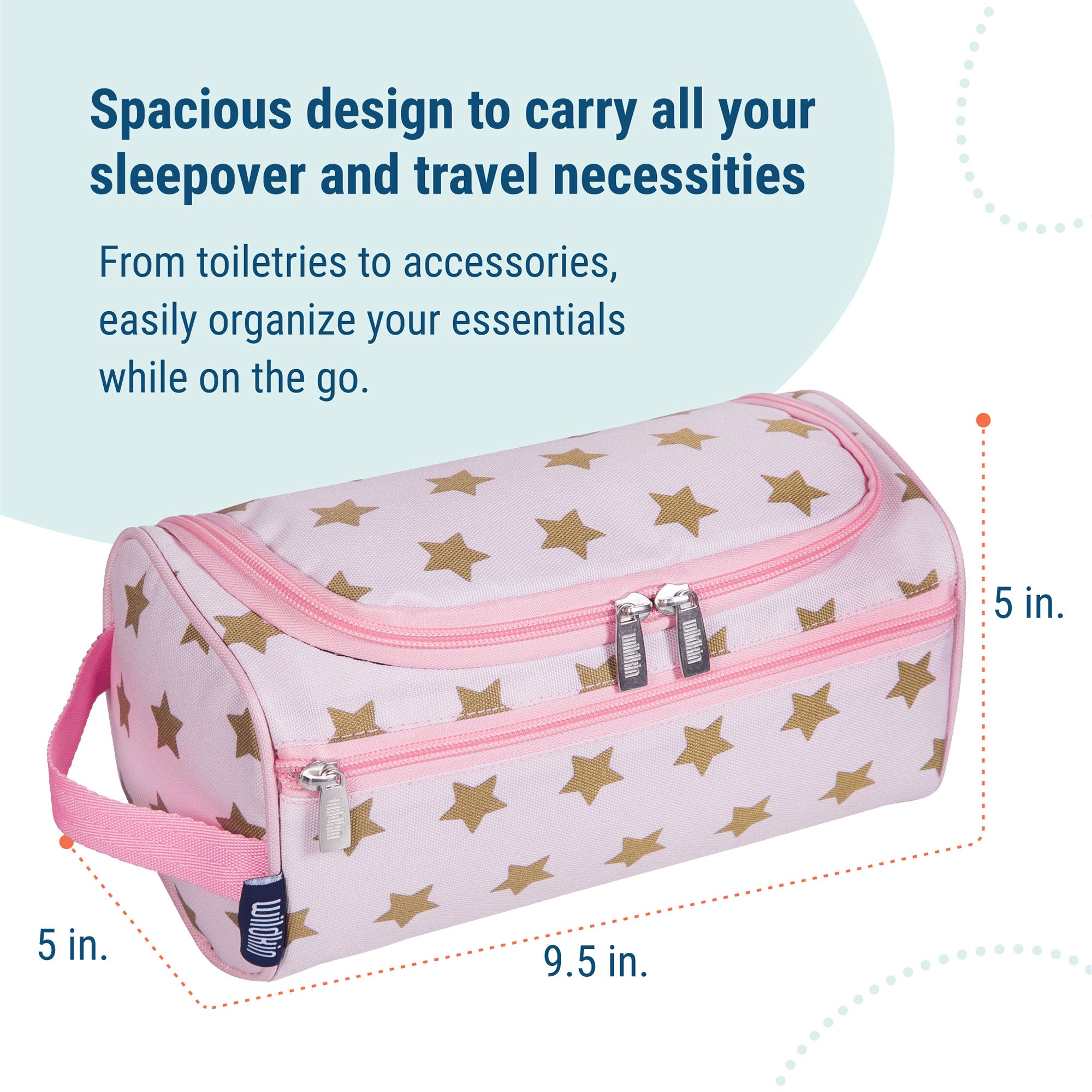Pink and Gold Stars Toiletry Bag