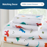 Jurassic Dinosaurs 100% Cotton Flannel Pillow Cases - 2 pack