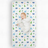 Dinosaur Land 100% Cotton Flannel Fitted Crib Sheet