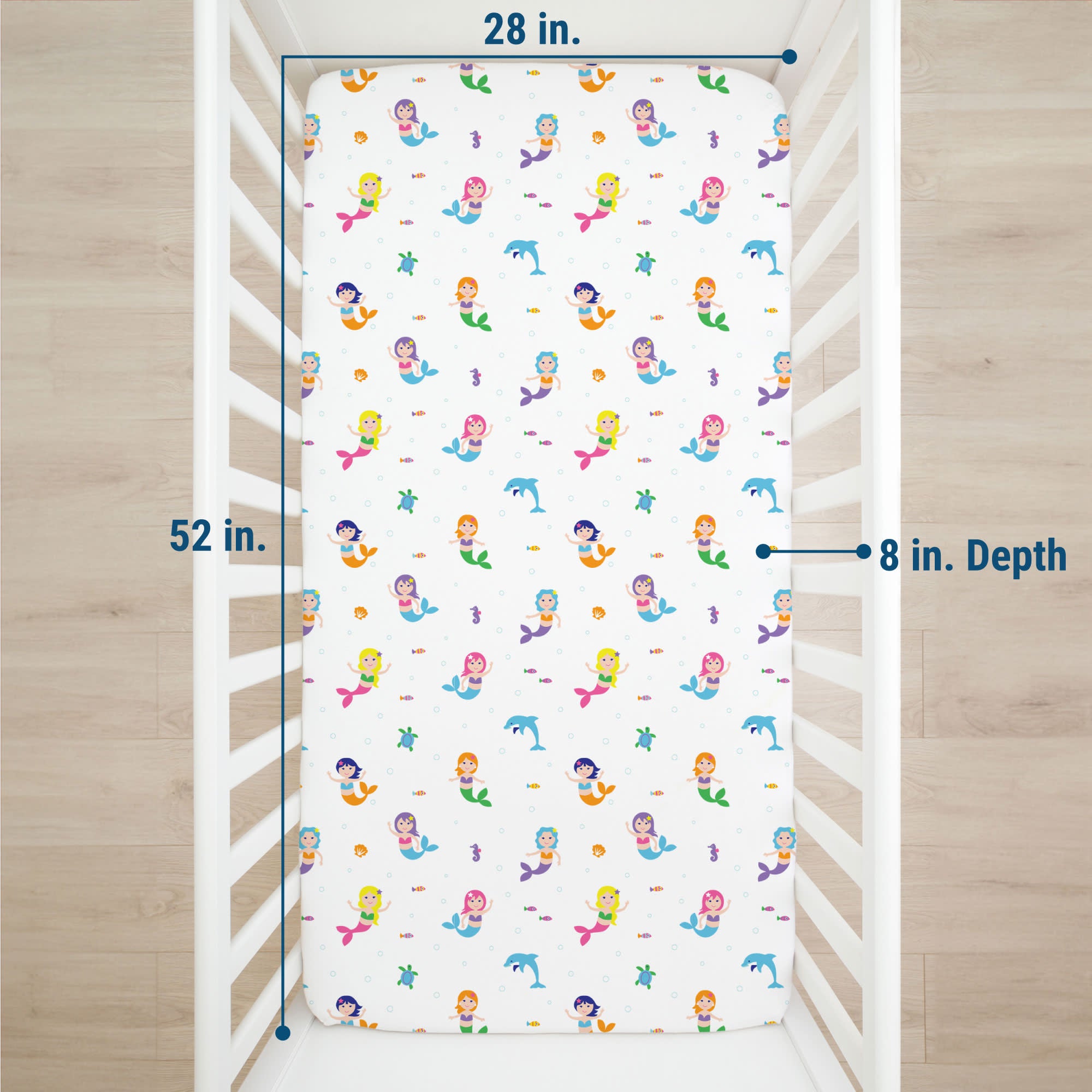 Mermaids Microfiber Fitted Crib Sheet