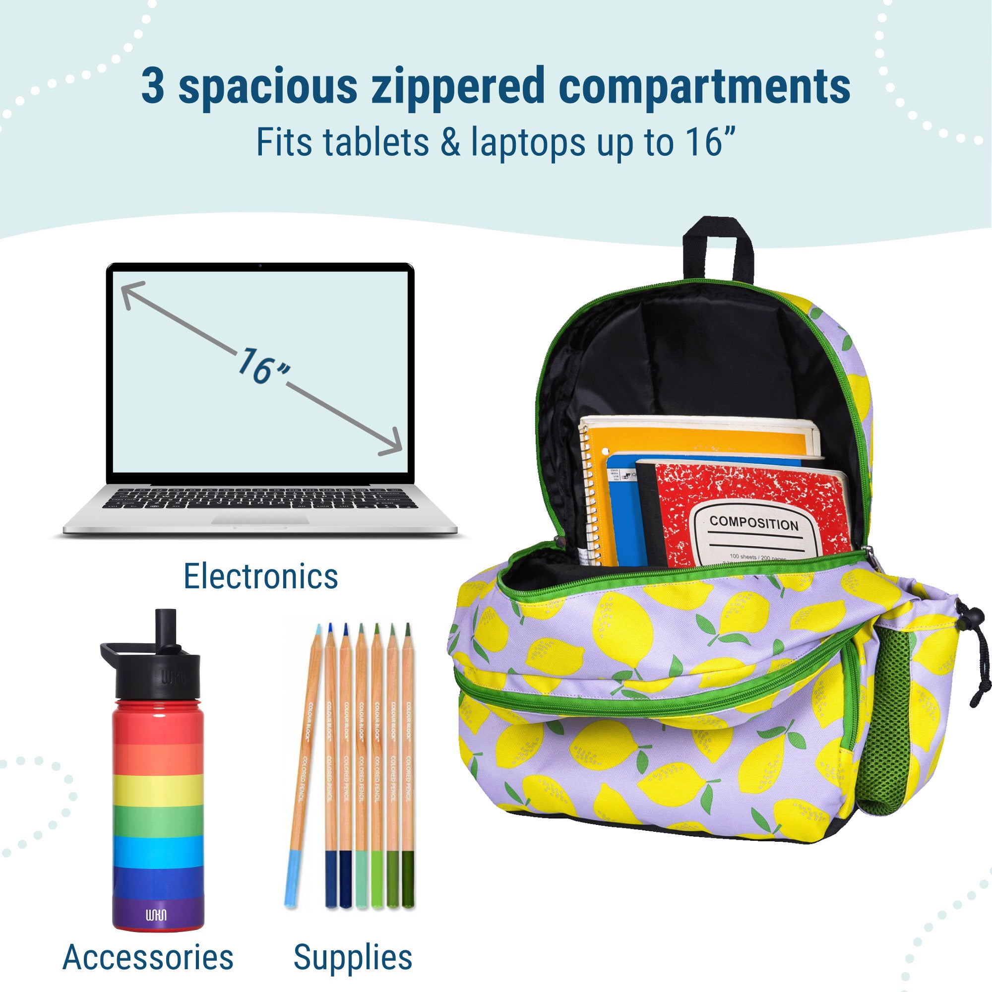 Lilac Lemonade 17 Inch Backpack