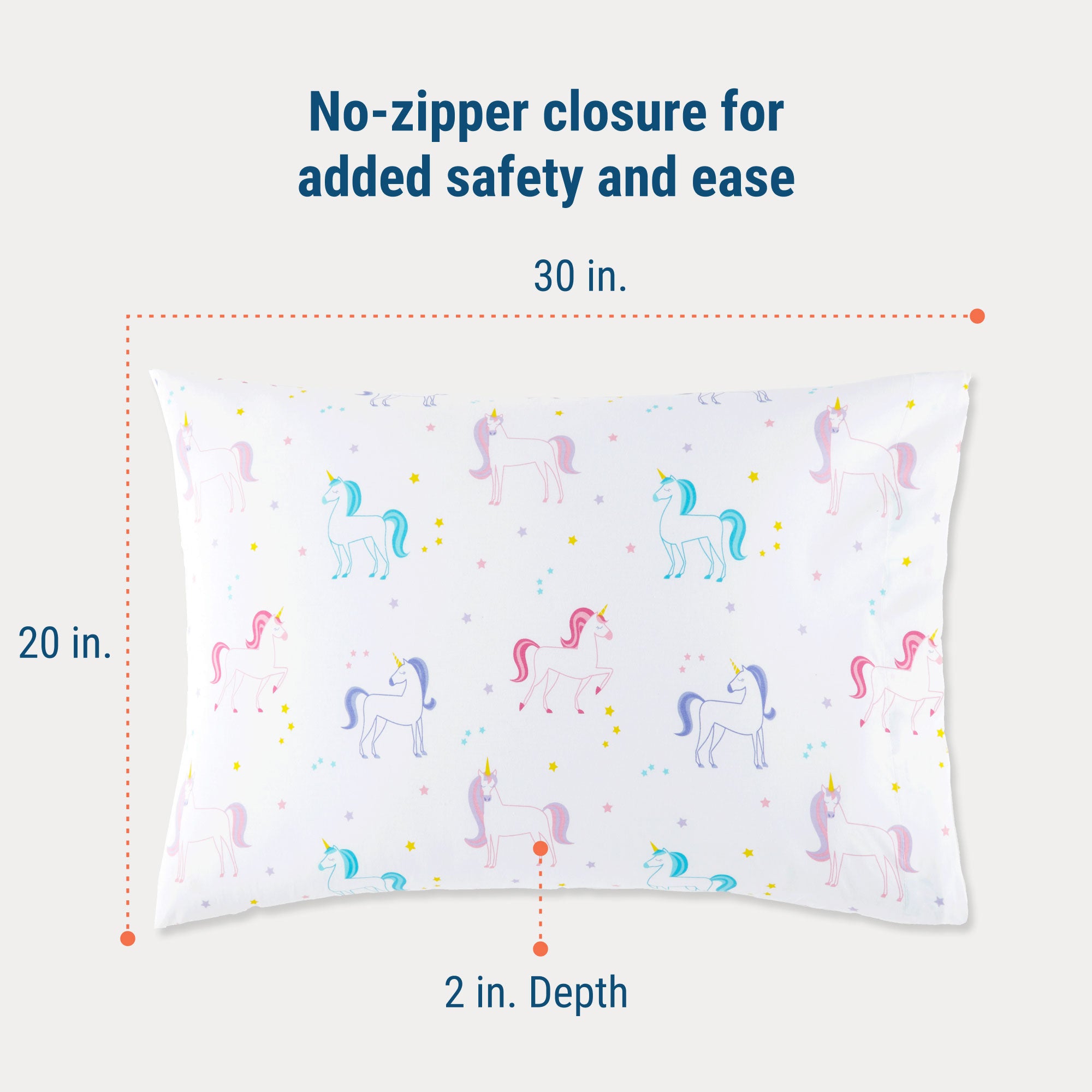 Unicorn 100% Cotton Percale Pillowcase