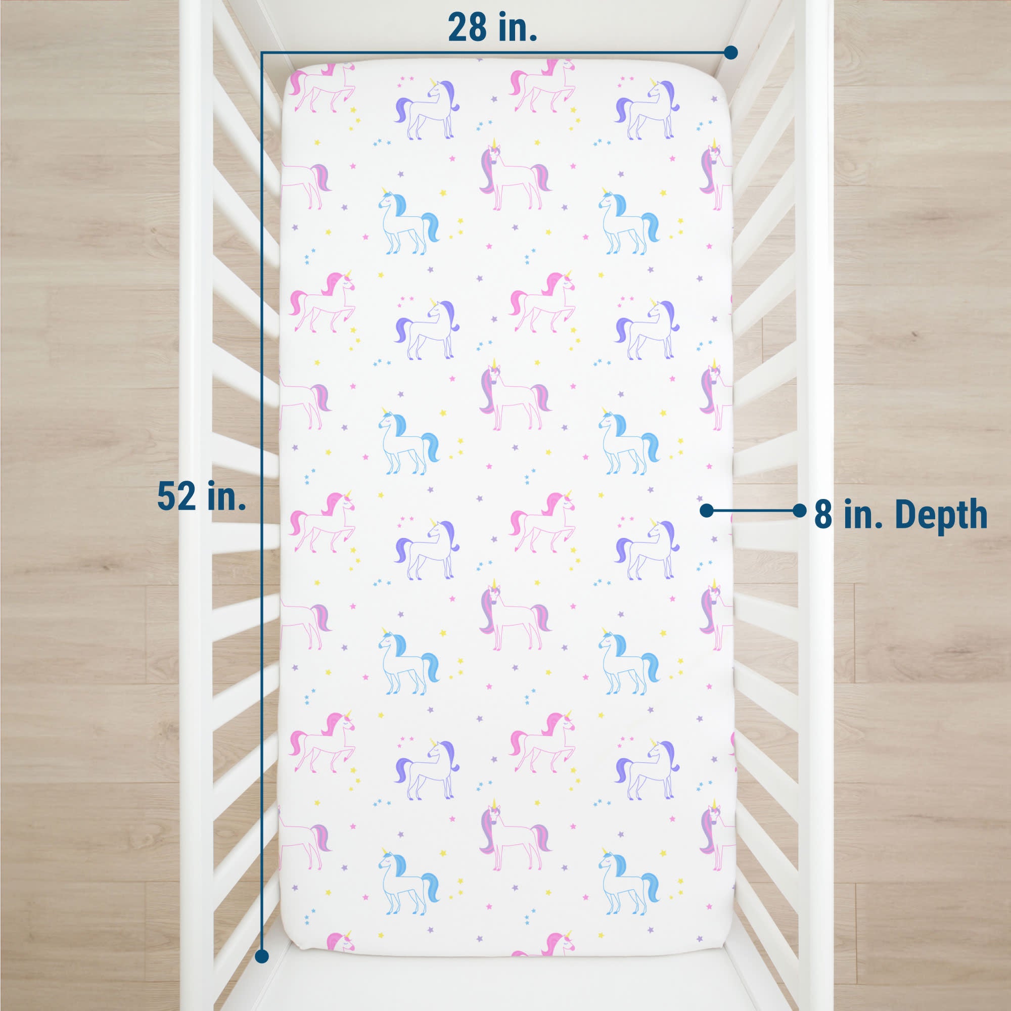 Unicorn Microfiber Fitted Crib Sheet