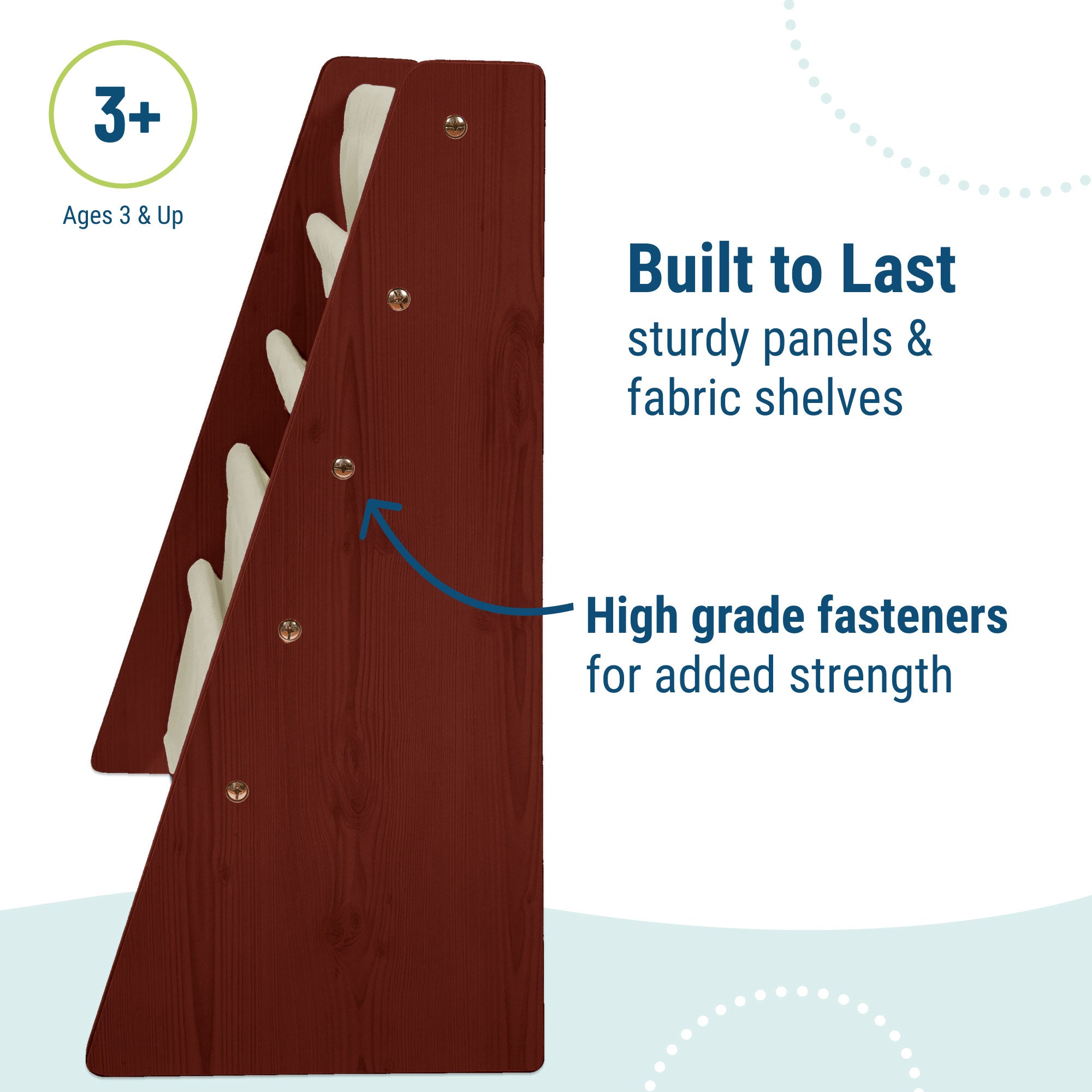 Sling Bookshelf - Cherry w/ Tan