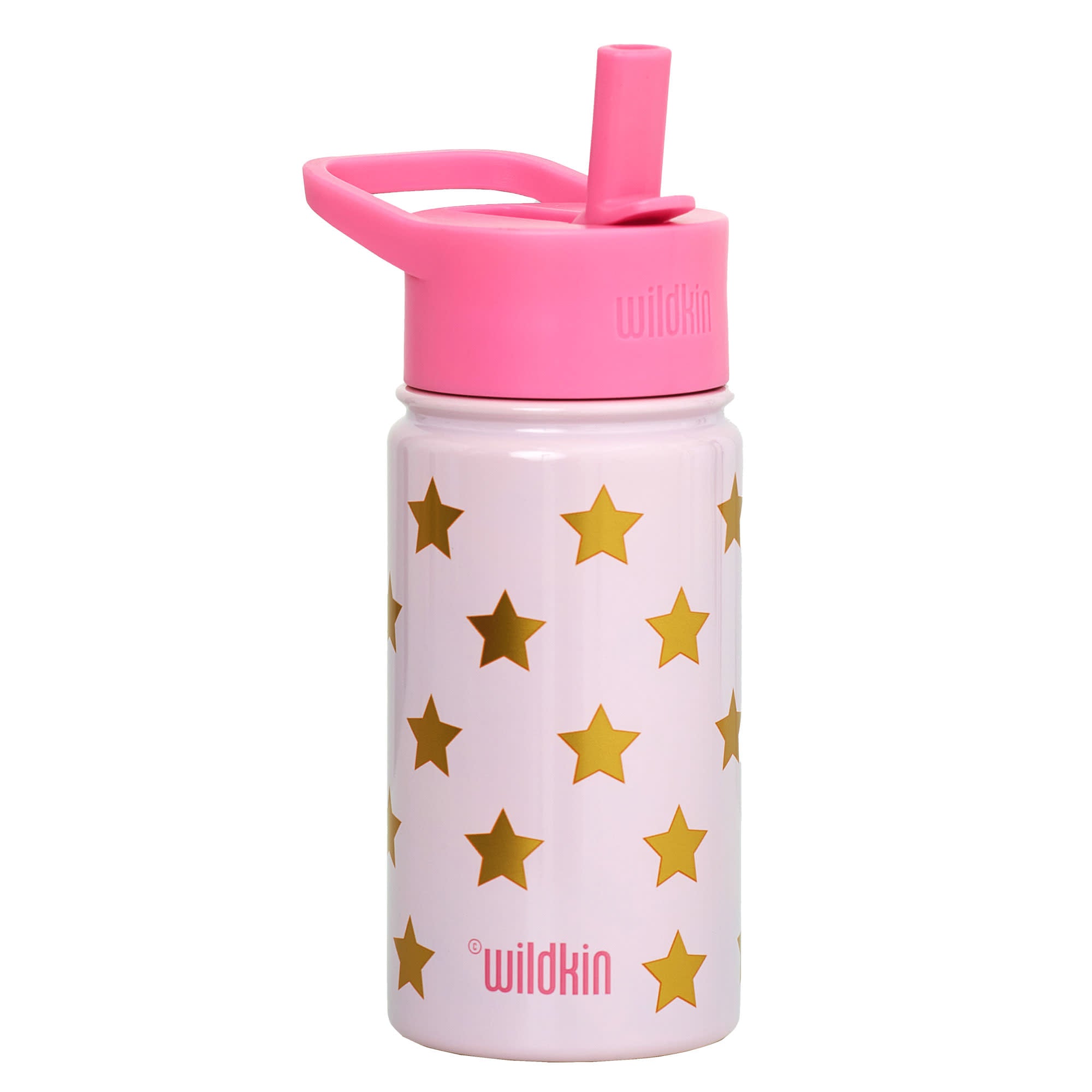 Pink and Gold Stars 14 oz Steel Bottle