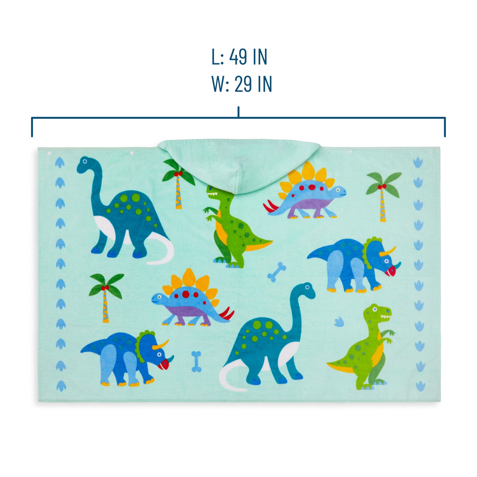 Dinosaur Land Hooded Beach Towel