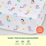 Mermaids Microfiber Fitted Crib Sheet