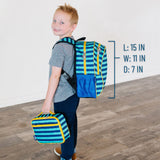 Blue Stripes 15 Inch Backpack
