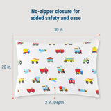 Trains, Planes & Trucks 100% Cotton Flannel Pillow Cases - 2 pack