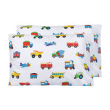 Trains, Planes & Trucks 100% Cotton Percale Pillow Cases - 2 pack