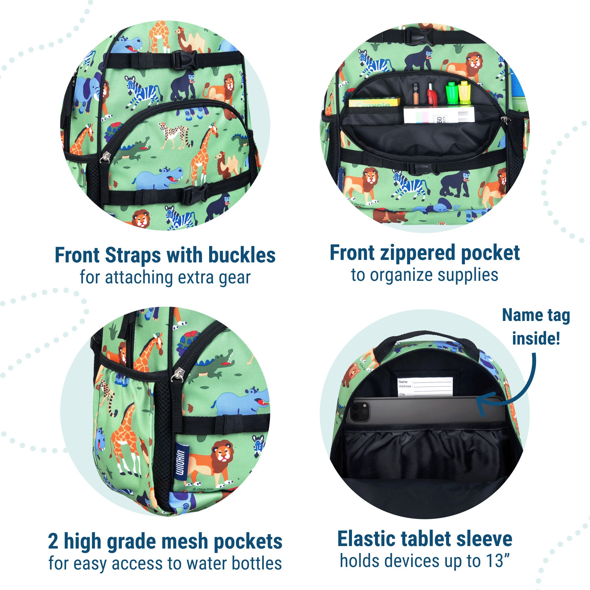 Wildkin Rodeo Backpack Wild Animals ECO Backpack – Wildkin