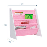 Sling Bookshelf - White w/ Pink