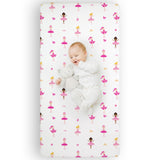 Ballerina Microfiber Fitted Crib Sheet