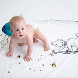 100% Cotton Baby Milestone Blanket Swaddle - Lionhearted Jungle Green