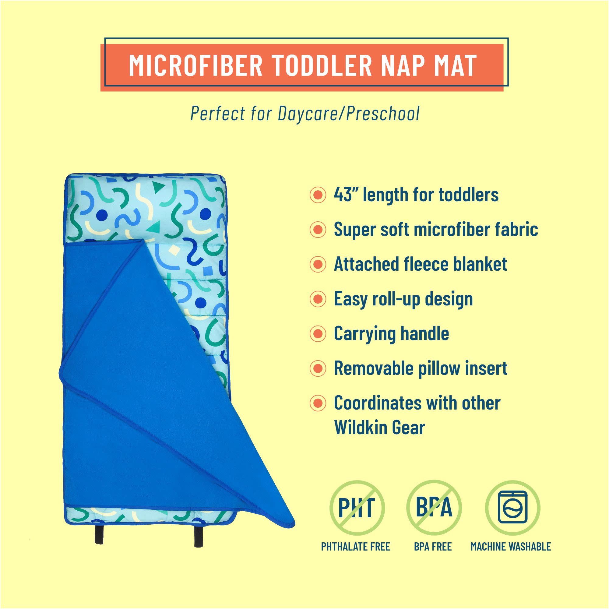 Confetti Blue Microfiber Toddler Nap Mat