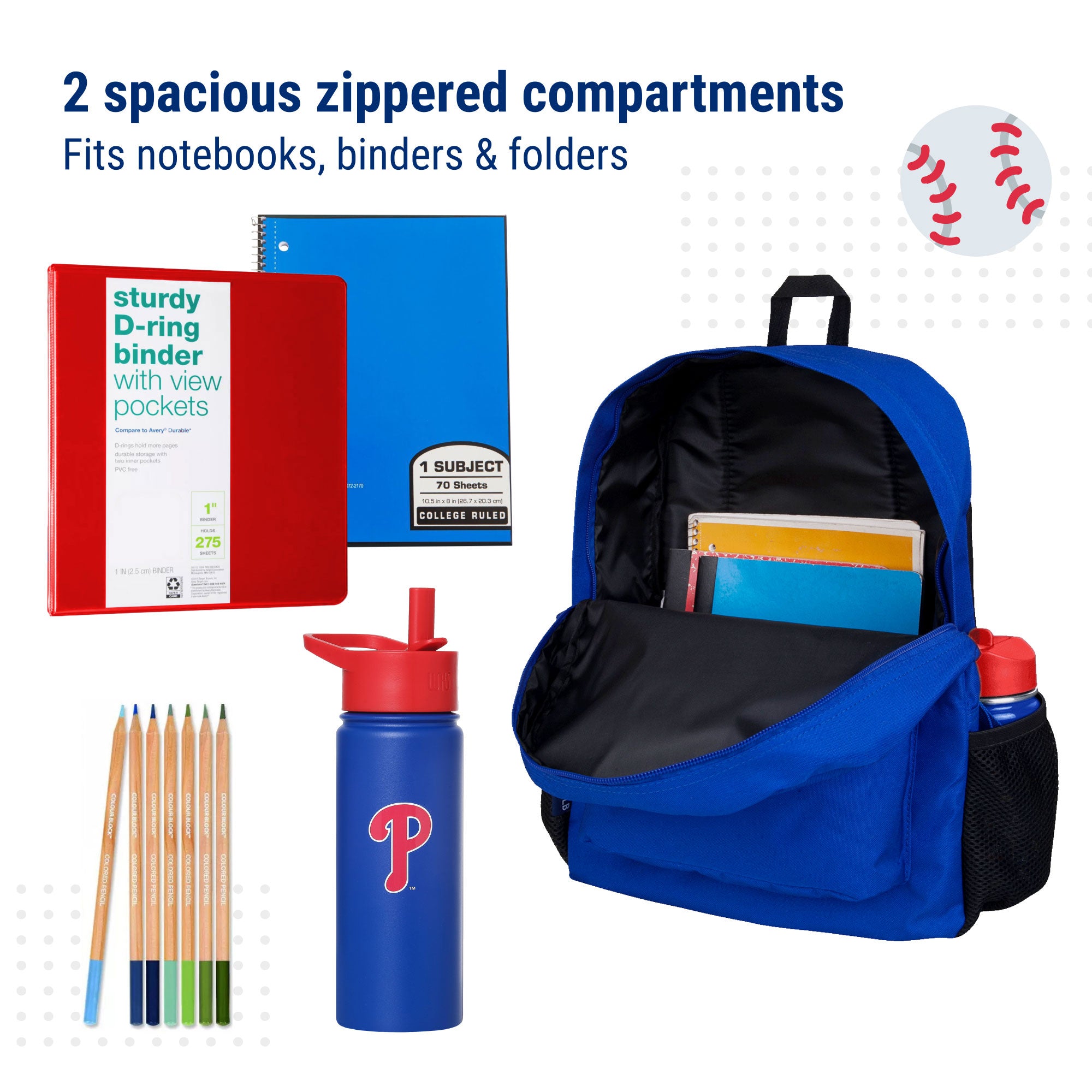 MLB 16 Inch Backpack